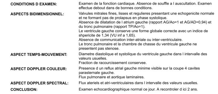 TEST ECHO DOPPLER ( TESTS CARDIAQUES)